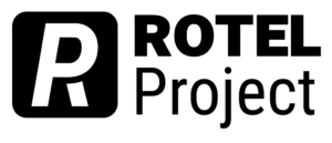 Black and white ROTEL Project Logo.